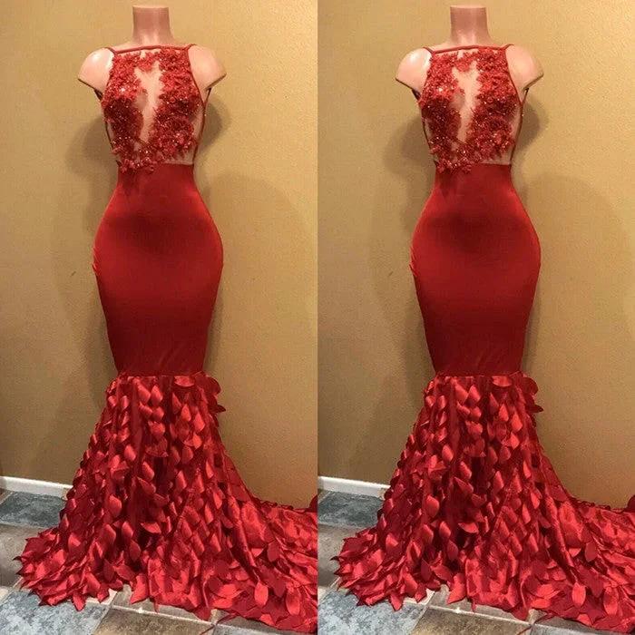 Modest Mermaid Sleeveless Prom Dress