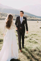 New Arrival Long Sleeves Tulle Wedding Dress Appliques Bridal Wears