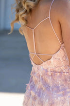 New Arrival Pink Sleeveless Appliques Backless Homecoming Dress