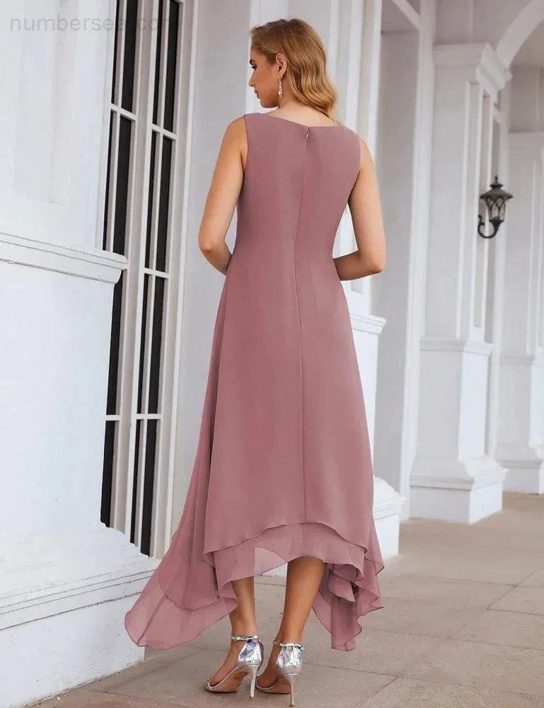 Sunnderly Chiffon Plus Size Mother of Bride Dresses with Jacket Formal Dresses for Wedding SY28073