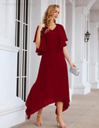 Sunnderly Chiffon Plus Size Mother of Bride Dresses with Jacket Formal Dresses for Wedding SY28073