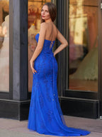 Evie |Mermaid Sweetheart Neck Lace Long Prom Dress With Appliques