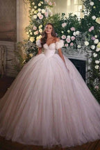 Princess Luxury Wedding Dresses Glitter with Lace