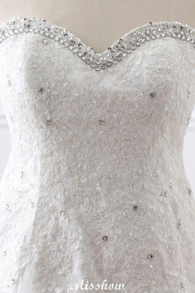 Princess Sweetheart Tulle Wedding Dress With Lace