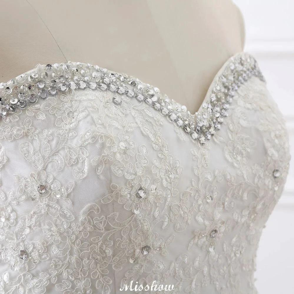 Princess Sweetheart Tulle Wedding Dress With Lace
