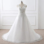 Princess V-Neck Tulle New Arrival Wedding Dress With Lace