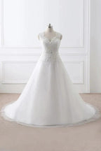 Princess V-Neck Tulle New Arrival Wedding Dress With Lace