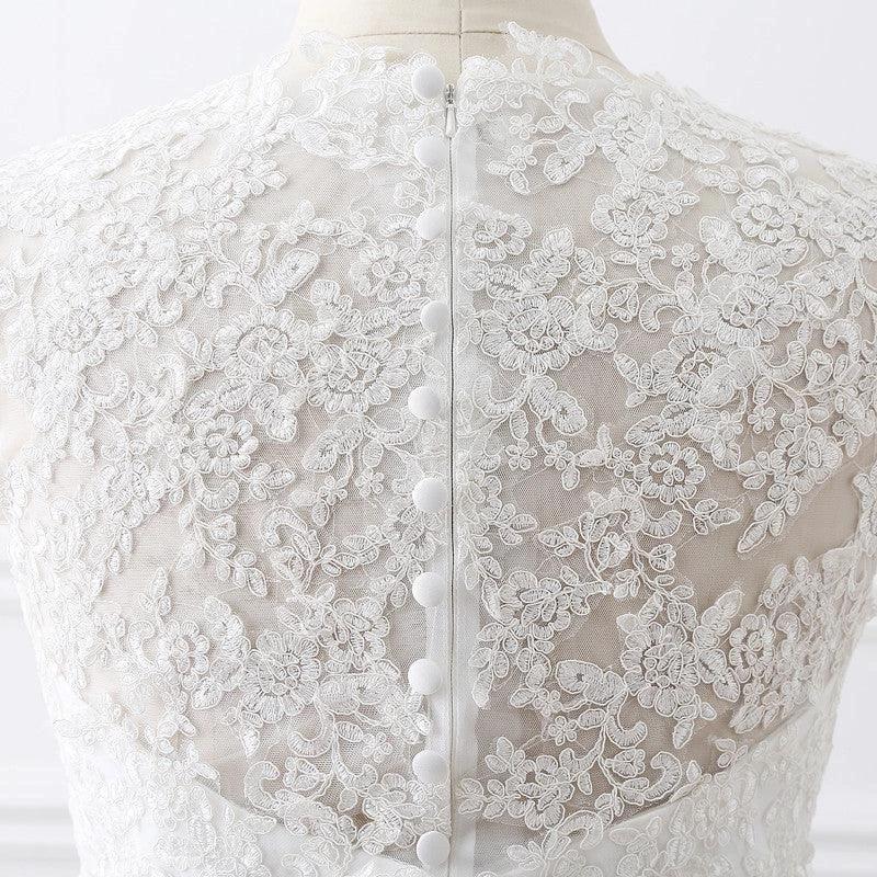 Princess V-Neck Tulle New Arrival Wedding Dress With Lace