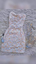 Sweetheart Iridescent Tight Dress Short Homecoming Dress Y531