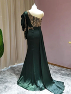 Prom dresses dark green | Evening dresses long with sleeves