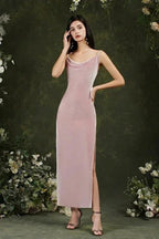 Purple Spaghetti Straps Sleeveless Mermaid Prom Dresses