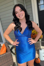 Spaghetti Straps Beaded Lace Up Homecoming Dress