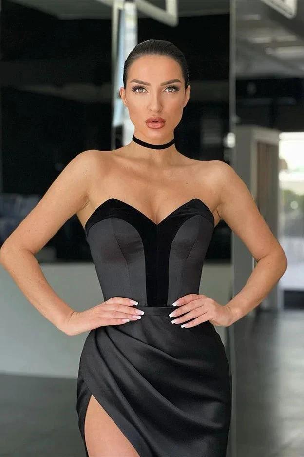 Sexy Sleeveless Sequins Front-Split Prom Dresses With Zipper