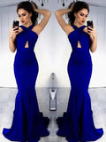Sheath Halter Sleeveless With Ruched Satin Prom Dresses