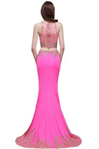 Sheath Round Satin Stretch Fuschia Prom Dresses
