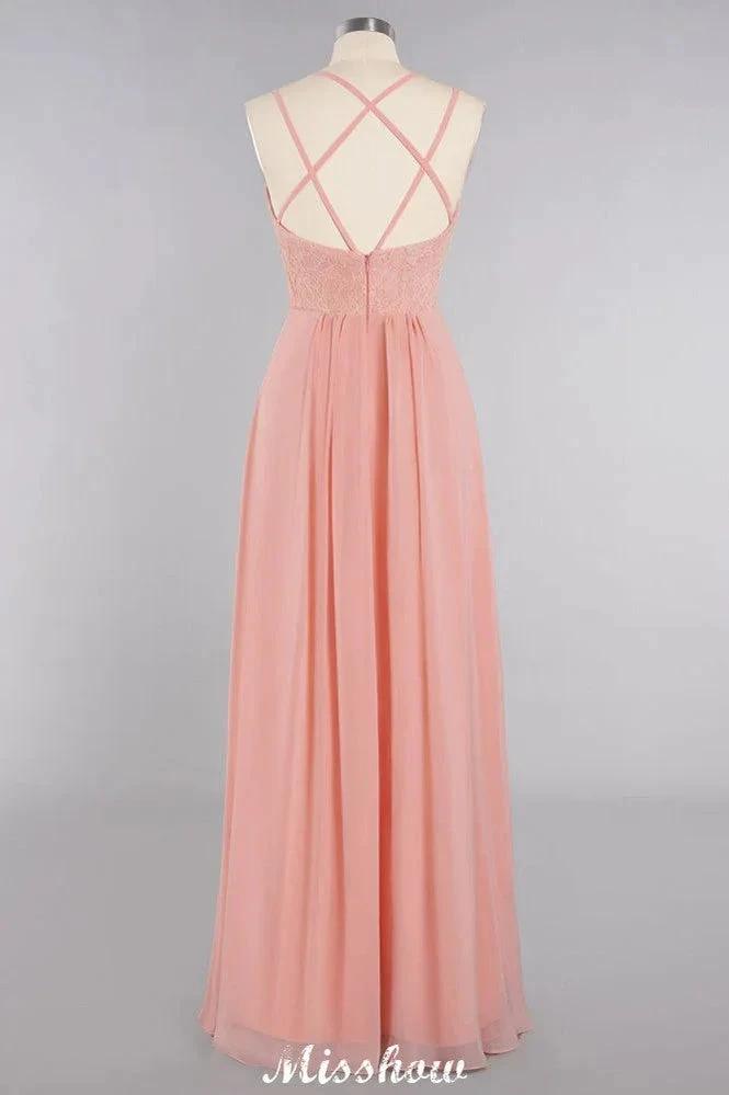 Spaghetti Slim Side Split Bridesmaid Dress Sky Blue V-Neck Wedding Party Dress