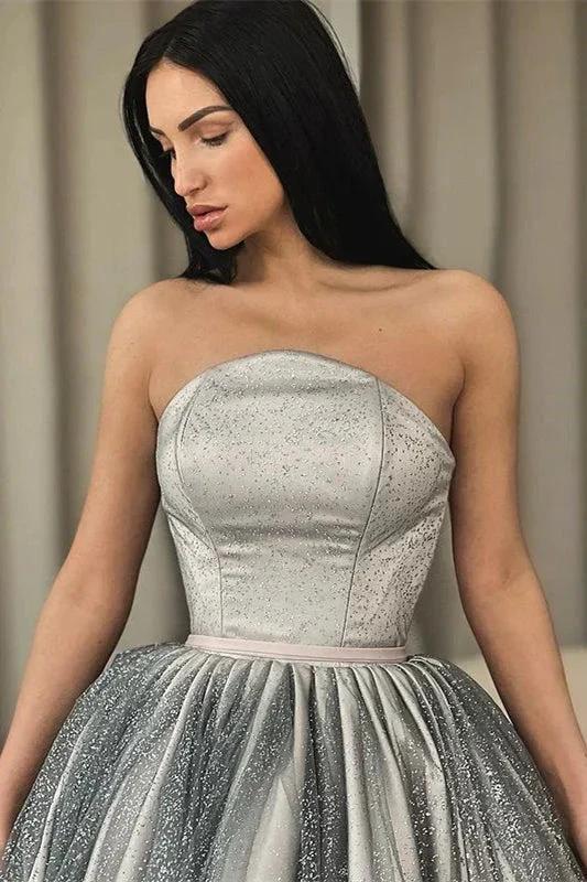 Sparkly Sleeveless A-line Sequined Prom Dress