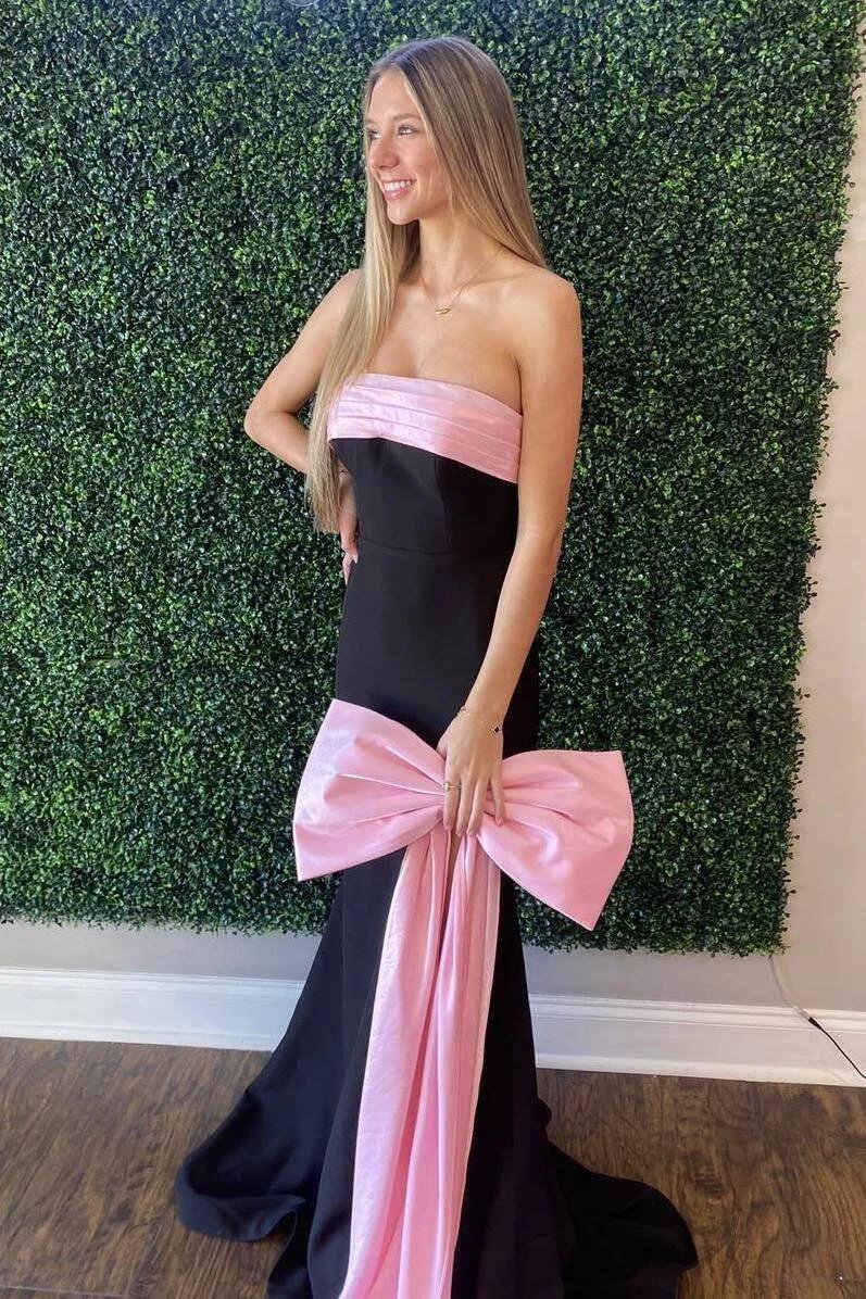 Darlene | Strapless Mermaid Sheath Long Prom Dress with Side Bow