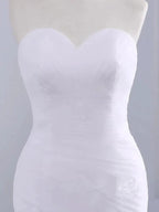 Strapless Sweetheart Mermaid Wedding Dress Lace Ruffless Tulle Bridal Wears