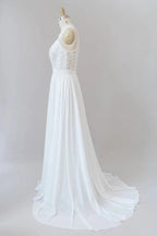 Straps Lace A-line Boho Wedding Dress