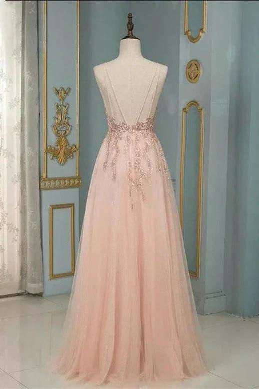 Stylish Spaghetti Straps V-Neck Floral Lace Evening Maxi Dress Tulle Sleeveless Prom Swing Dress
