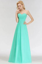 Sweetheart Strapless Floor Length Ruffles Top Bridesmaid Dress