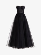 Talia |A Line Sweetheart Corset Tulle Prom Dress with Slit