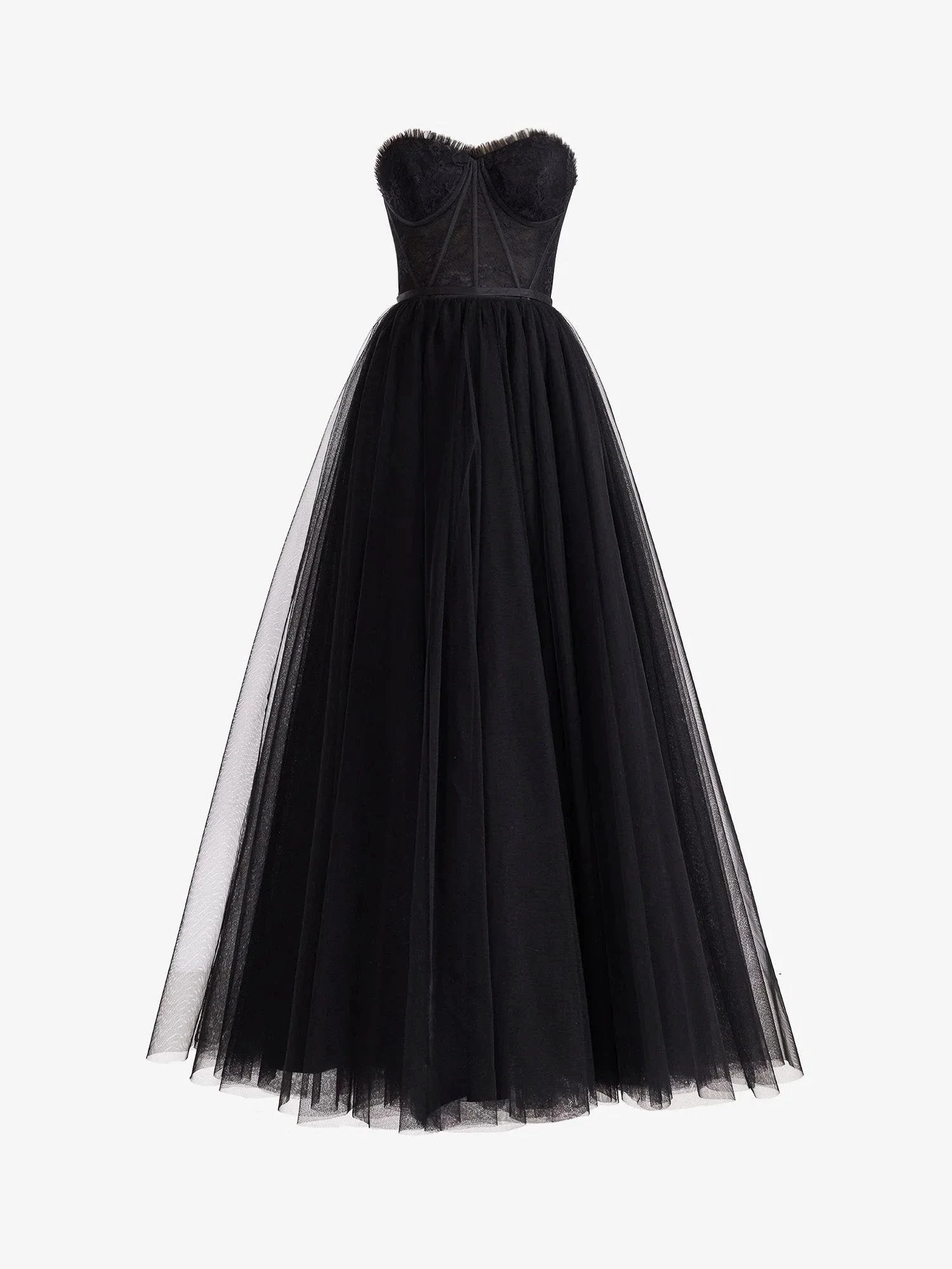 Talia |A Line Sweetheart Corset Tulle Prom Dress with Slit