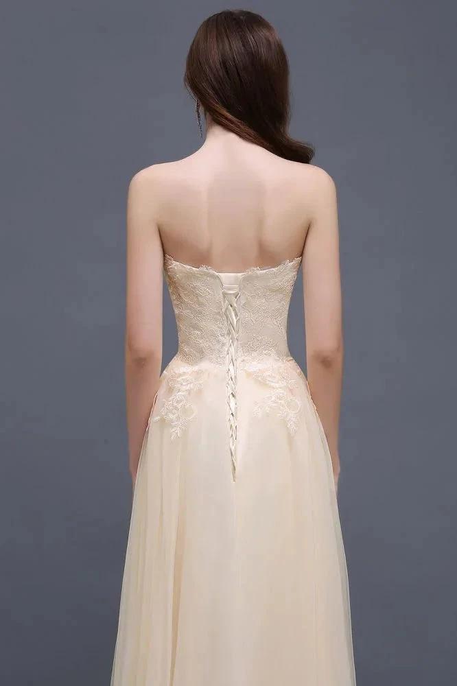 Tulle Aline Floor Length Appliques Prom Dress