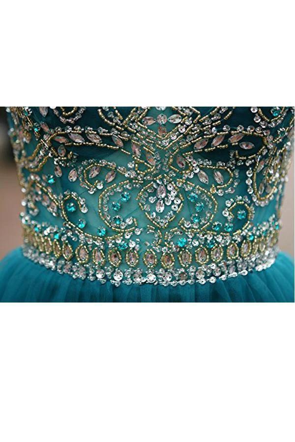 Tulle Scoop Neckline A Line Homecoming Dresses Prom Dresses PG050