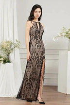 Unique V-Neck Sleeveless Mermaid Front-Split Tulle Prom Dresses with Appliques
