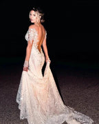 Vintage Lace Mermaid Wedding Dresses with Long Sleeves