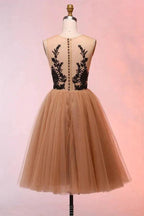Vintage Short Tulle Appliques Homecoming Dress Short Prom Dress PD298