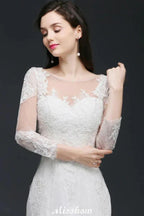 White Lace Mermaid Jewel Wedding Dress