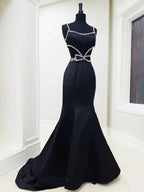Windsor | Scoop Neck Mermaid Beaded Long Prom Dress With Bow