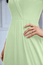 Women's thin strap off the shoulder bridesmaid mopping the floor evening dress 28093