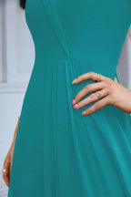 Women's thin strap off the shoulder bridesmaid mopping the floor evening dress 28093