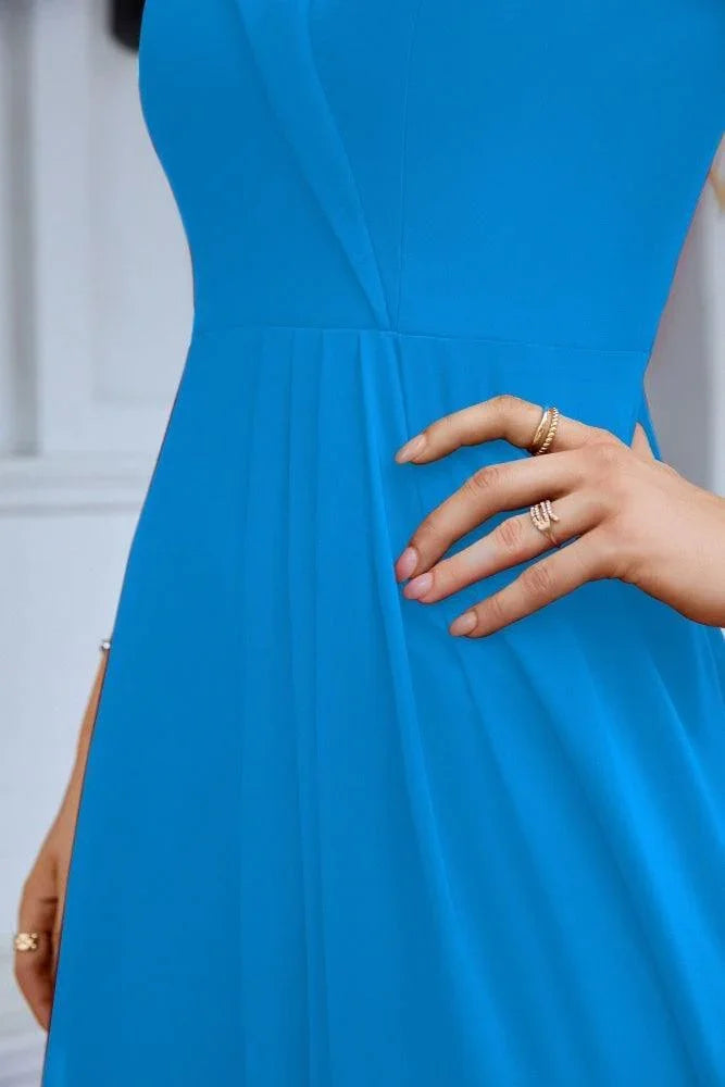 Women's thin strap off the shoulder bridesmaid mopping the floor evening dress 28093