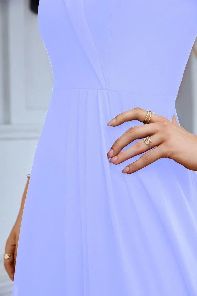 Women's thin strap off the shoulder bridesmaid mopping the floor evening dress 28093