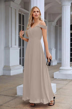 Women's thin strap off the shoulder bridesmaid mopping the floor evening dress 28093